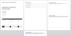 blank business continuity planning meeting template excel
