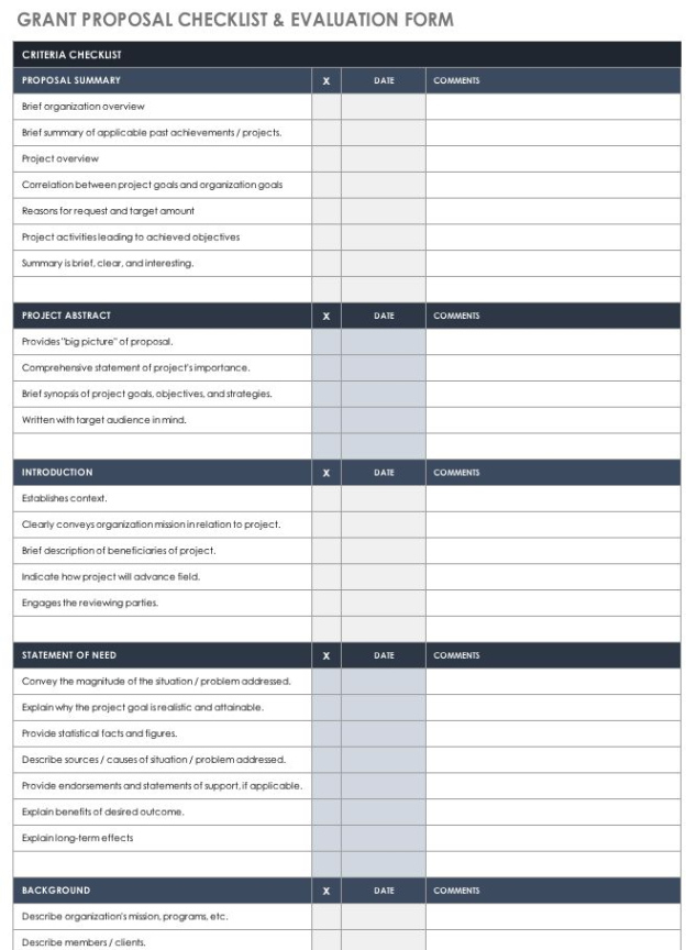 blank grant writing strategy meeting template word