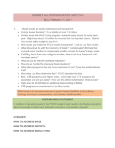 editable budget allocation and financial planning meeting template example