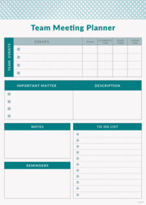 editable business unit performance meeting template word