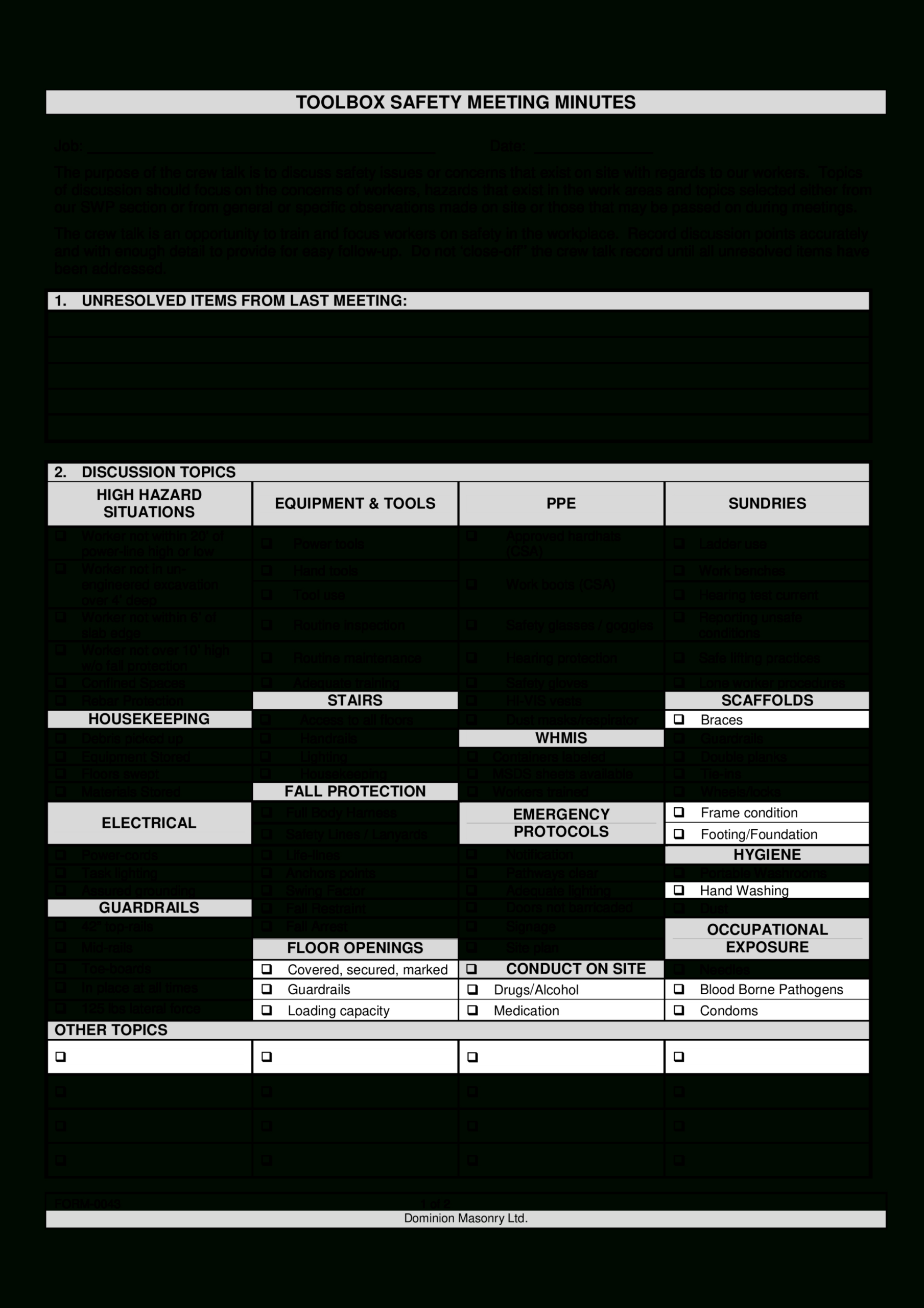 editable health and safety compliance meeting template word