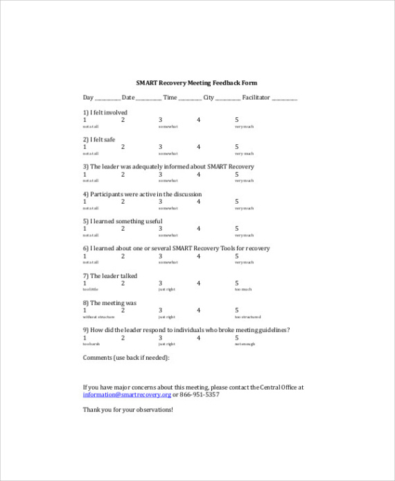 editable incorporating feedback into a meeting template doc