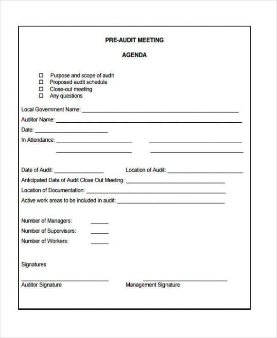 editable internal audit review meeting template doc