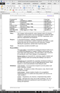 free blank internal audit preparation meeting template excel