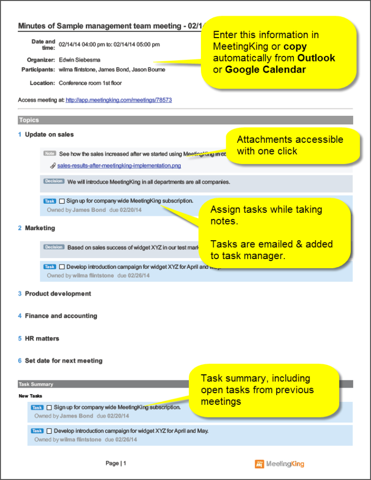 free editable executive leadership team meeting template word