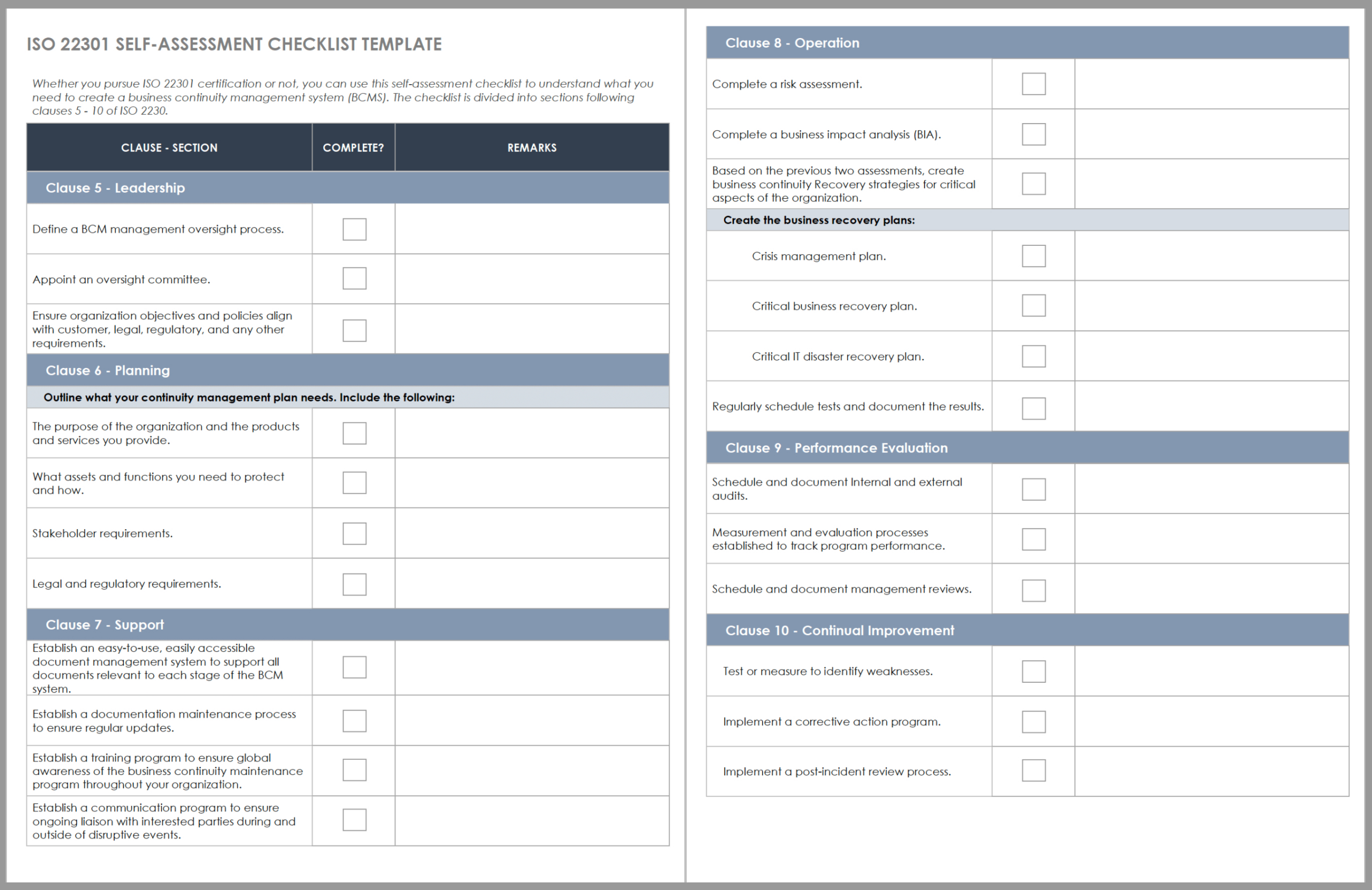 free printable business continuity planning meeting template sample