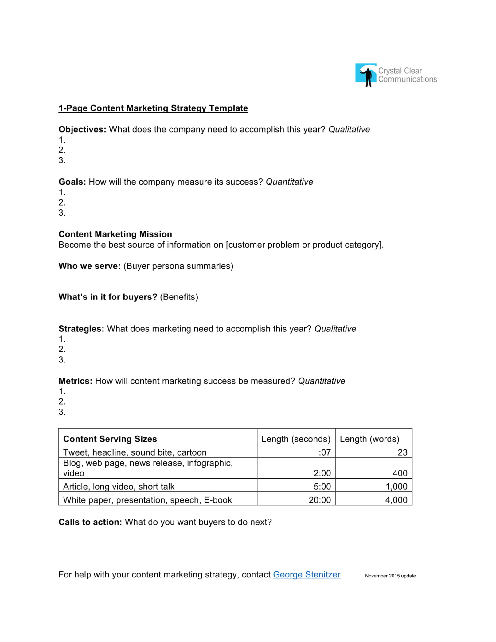 free printable content marketing planning meeting template word