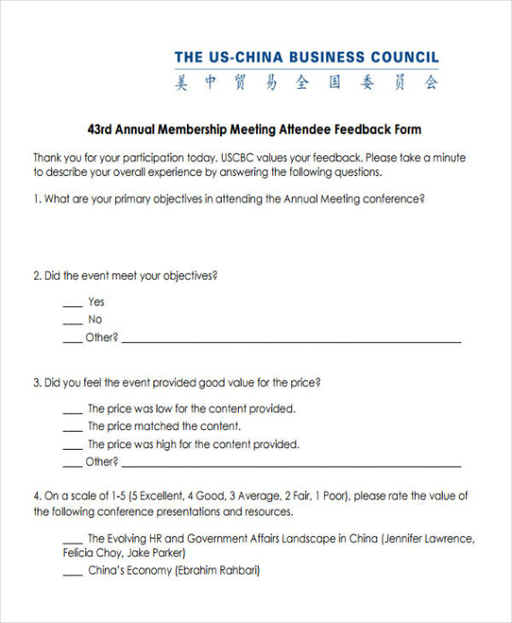 free printable incorporating feedback into a meeting template word