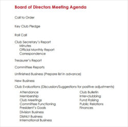 free sample board of directors meeting template excel