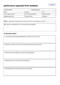 printable annual performance appraisal meeting template doc