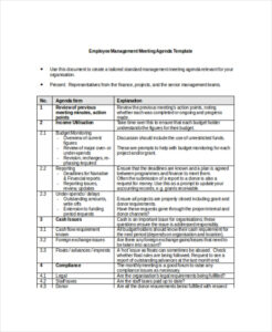 sample financial risk management meeting template doc