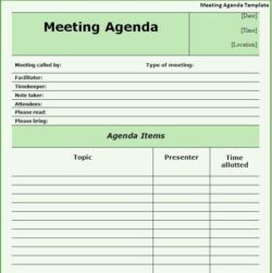 sample guidelines for a comprehensive meeting template excel