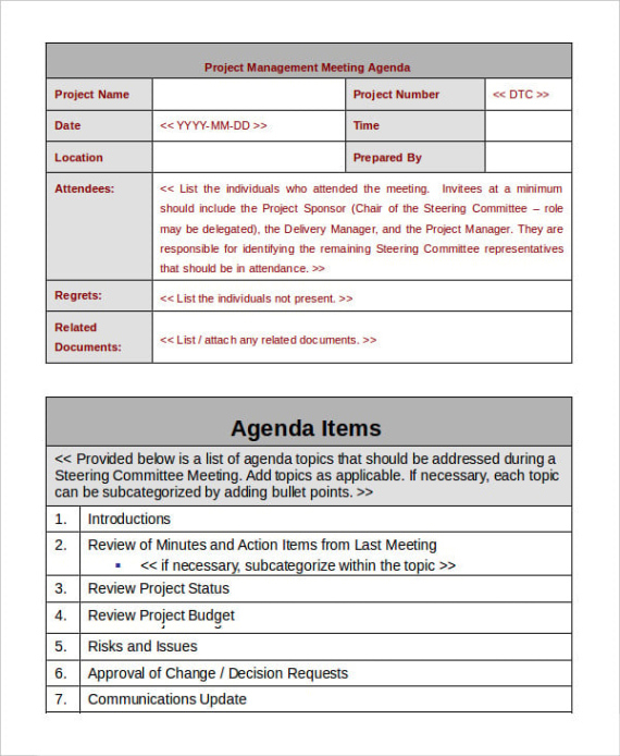 sample guidelines for a comprehensive meeting template