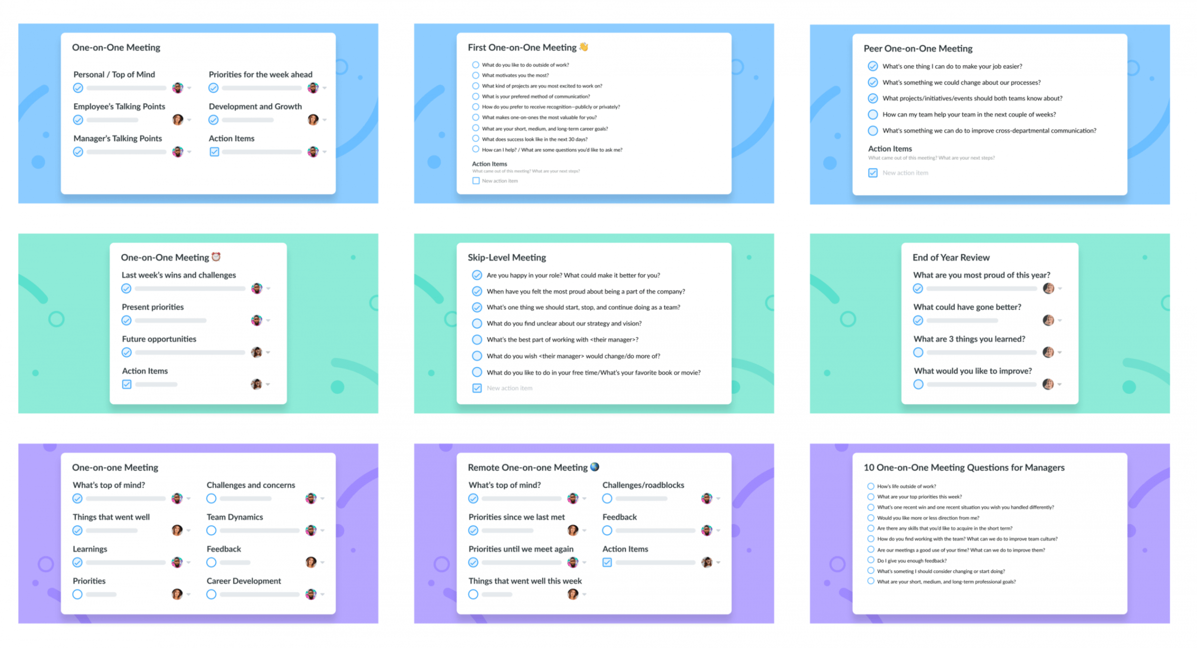 editable direct reports employee one on one meeting template sample