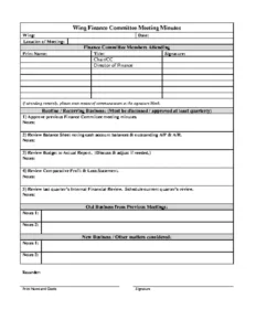 editable finance committee meeting minutes template pdf