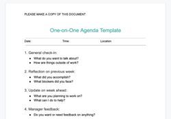 free blank first one on one meeting with employee template