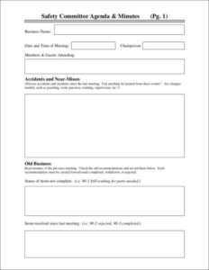 free blank safety committee meeting minutes template word