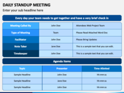 free blank scrum stand up meeting template pdf