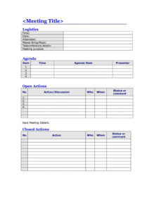 free blank weekly stand up meeting template pdf