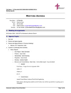 free editable church board meeting minutes template excel