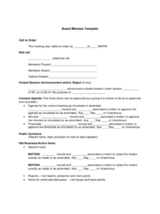 free editable official board meeting minutes template doc