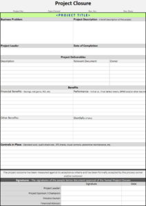 free editable project close out meeting template doc