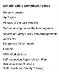 free editable safety committee meeting minutes template sample