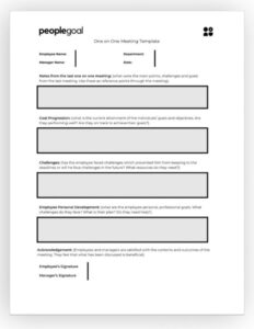 free printable direct reports employee one on one meeting template doc