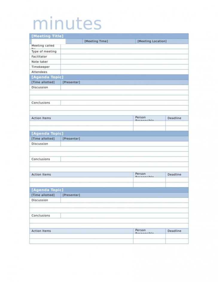 free printable executive committee meeting minutes template word