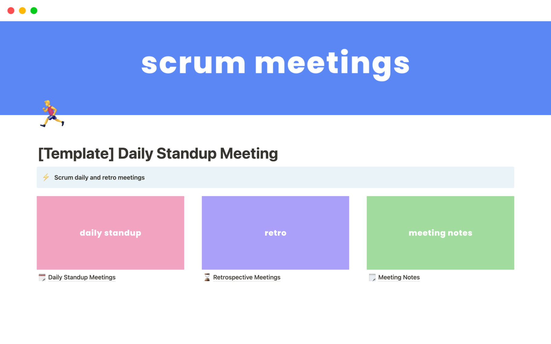 free printable scrum stand up meeting template word