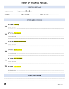 free sample monthly one on one meeting template example