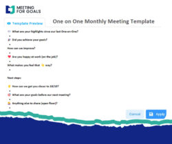 free sample monthly one on one meeting template word