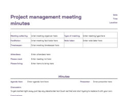 free sample project management meeting minutes template