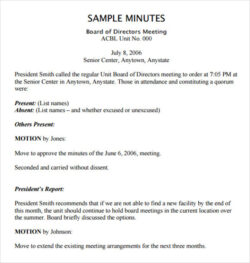 free sample rotary board meeting minutes template example