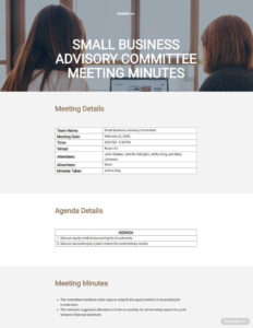 printable advisory board meeting meeting minutes template word