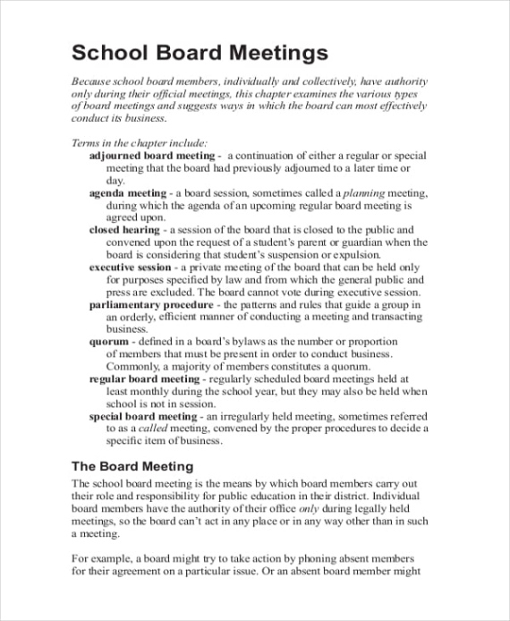 printable school board meeting minutes template excel