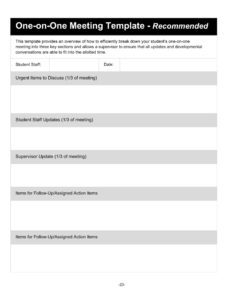 sample monthly one on one meeting template example