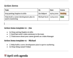 sample weekly employee one on one meeting template word