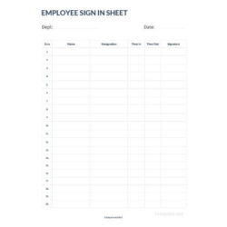 Blank Employee Meeting Sign In Sheet Template Word