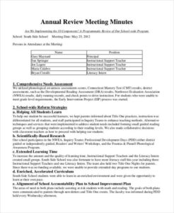 Editable Annual Corporate Meeting Minutes Template Pdf