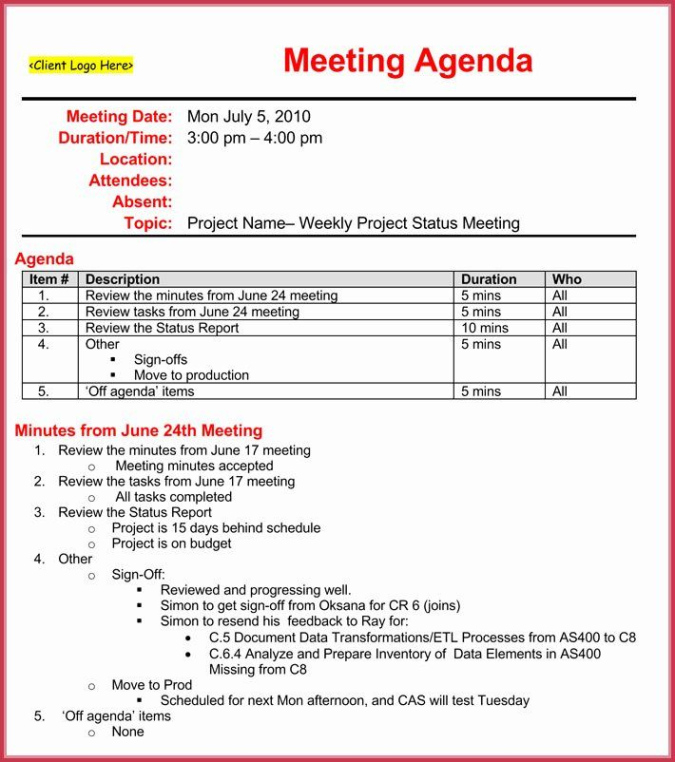 Editable Dental Office Staff Meeting Template Excel