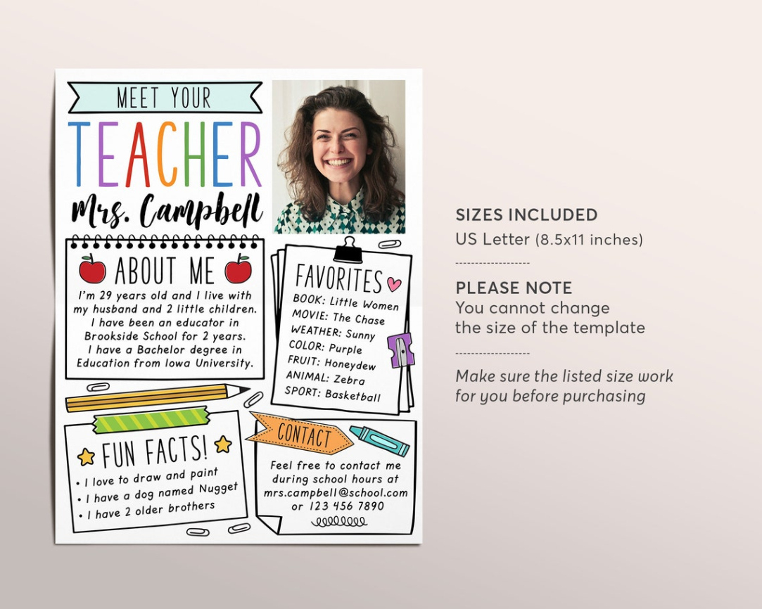 Editable Farmhouse Meet The Teacher Template Sample