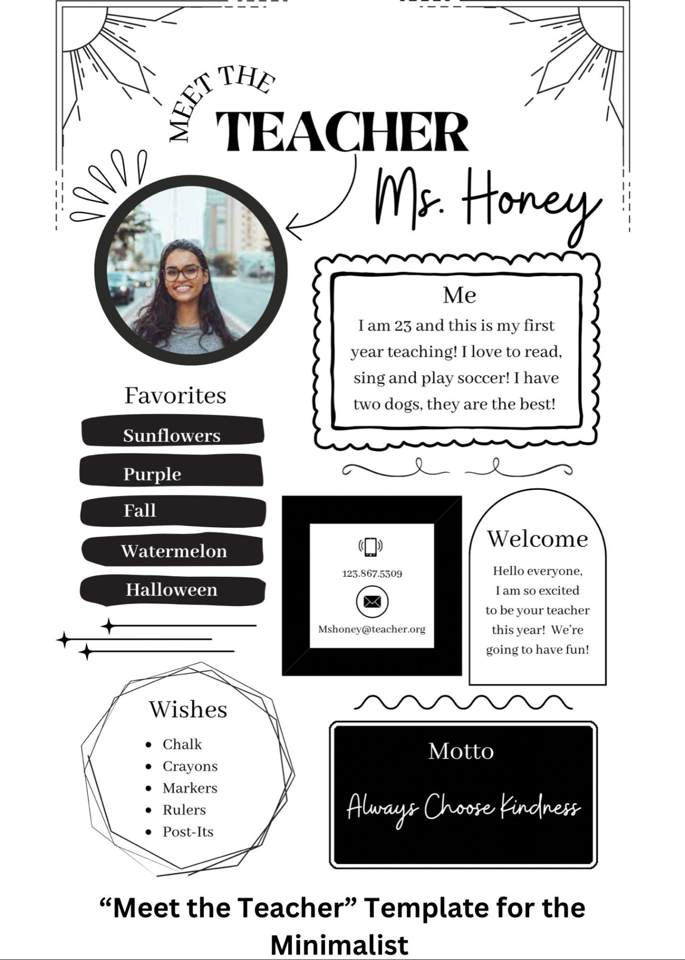 Editable Farmhouse Meet The Teacher Template Sample