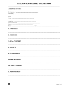 Editable Hoa Meeting Sign In Template Doc