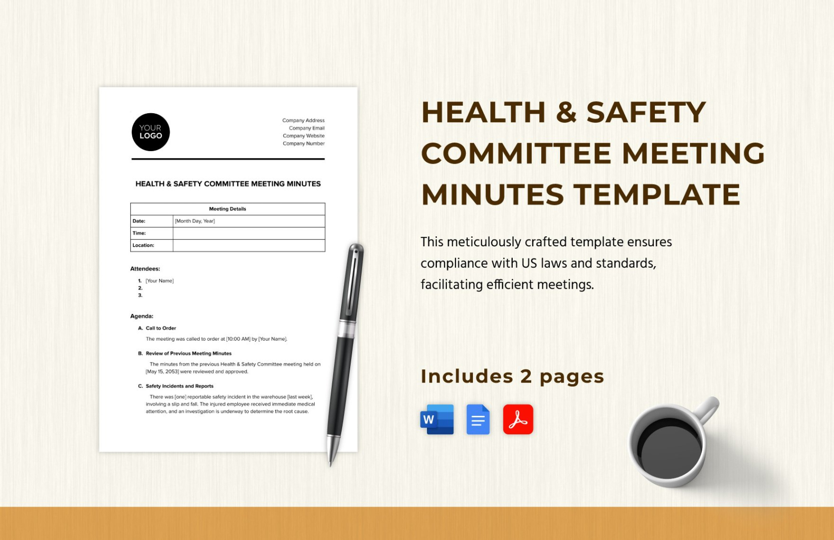 Editable Joint Occupational Health And Safety Committee Meeting Minutes Template