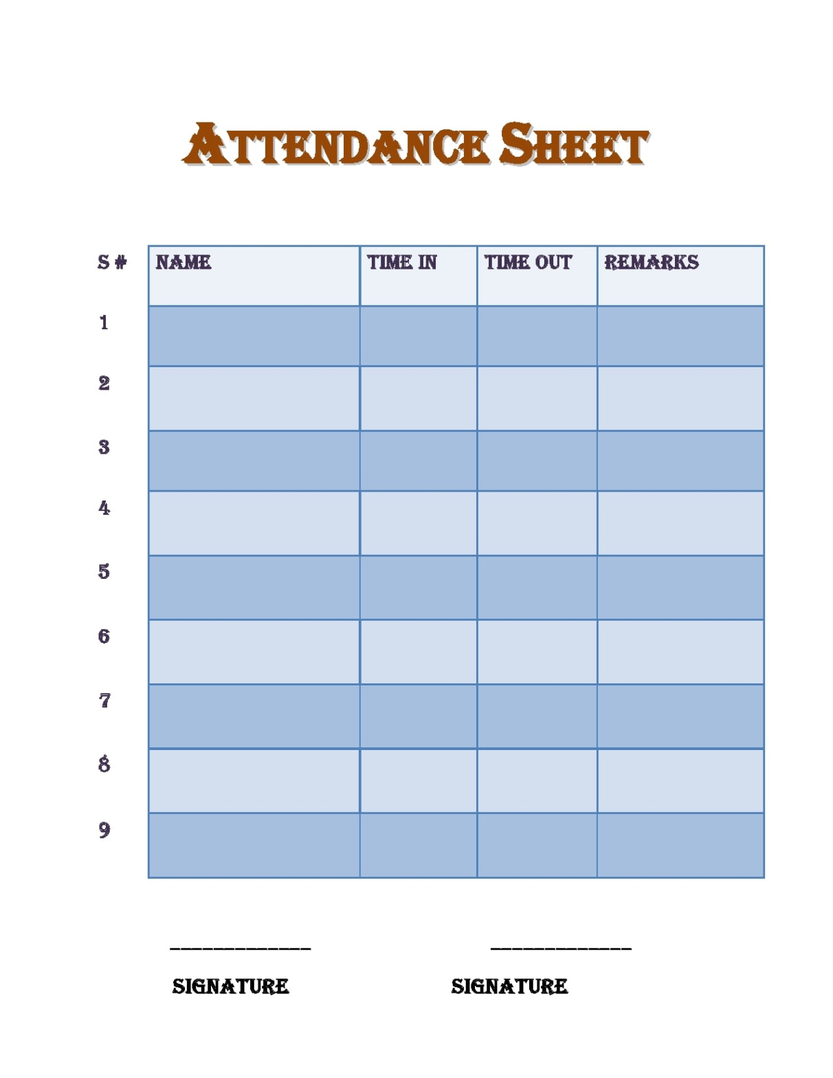 Editable Meeting Attendance Sign In Sheet Template Pdf