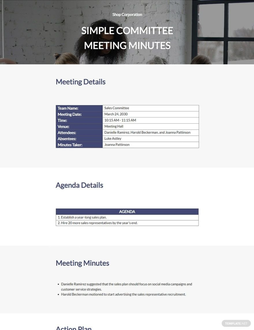 Editable Ohs Committee Meeting Minutes Template