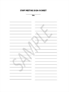 Editable Staff Meeting Sign In Sheet Template Excel