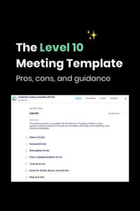 Editable Traction Level 10 Meeting Template Word