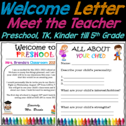 Free Blank Back To School Meet The Teacher Template Sample